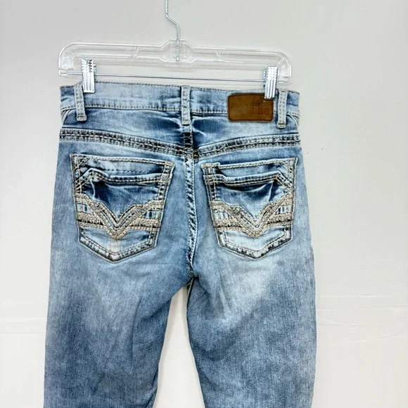 BKE Men's Jake Blue Distressed Slim Jeans F16 - Picture 4 of 9